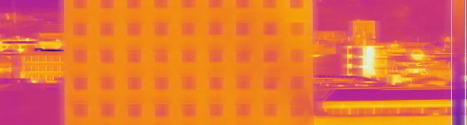 Termografibilde av bygningsfasade